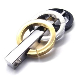 Herren-Halskette Mit Drei Ringanhängern Aus Reinem Titan @
