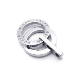 Herren-Halskette Mit Anhänger Aus Reinem Titan In Silber (Neu)