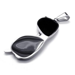 Halskettenanhänger Aus Reinem Titan, Modell „Sonnenbrille“, Schwarz
