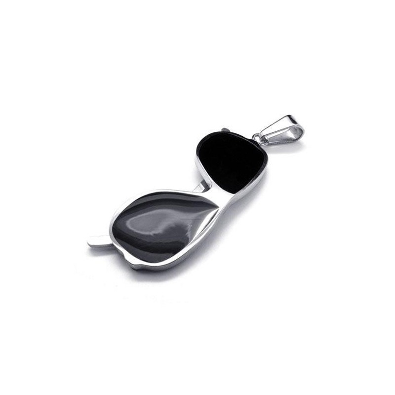 Halskettenanhänger Aus Reinem Titan, Modell „Sonnenbrille“, Schwarz Halskettenanhänger Aus Reinem Titan, Modell „Sonnenbrille“, Schwarz