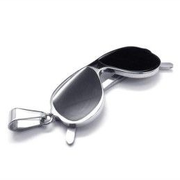 Halskettenanhänger Aus Reinem Titan, Modell „Sonnenbrille“, Schwarz