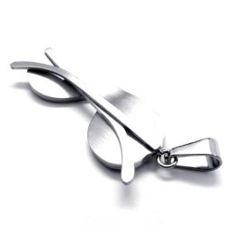 Halskettenanhänger Aus Reinem Titan, Modell „Sonnenbrille“, Schwarz