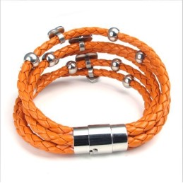 Schönes Design Schöne Farben Zuverlässige Qualität Edelstahl Lederarmband