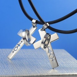Männliche Und Weibliche Symbole Sweetheart Lovers Halskette Anhänger