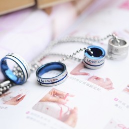 Love Only You Sweetheart Ringe Kreis Titan Halskette Anhänger