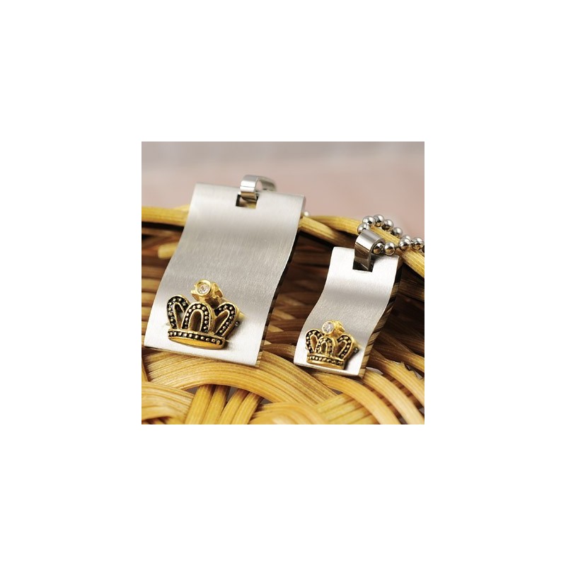 Sweetheart Lovers Titan Halsketten Anhänger Mit Goldener Krone Sweetheart Lovers Titan Halsketten Anhänger Mit Goldener Krone