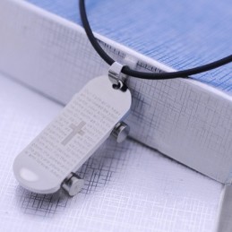 Mode Geschenk Snowboard Bibel Titan Halskette Anhänger