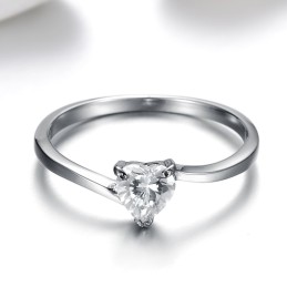 Hochwertiger Damen-Sweetheart-Titanring Mit Strass