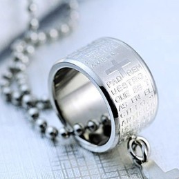 Mode Geschenk Ring Und Kreuz Titan Halskette Anhänger