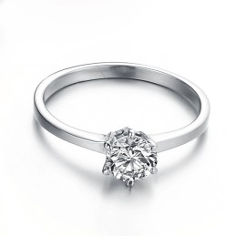 Komplett In Spezifikationen Weiblicher Titanring Mit Strass