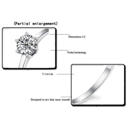 Komplett In Spezifikationen Weiblicher Titanring Mit Strass