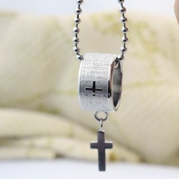 Mode Geschenk Ring Und Kreuz Titan Halskette Anhänger