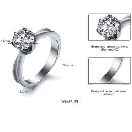 Die Königin Der Qualität Damen Titanring Mit Strass