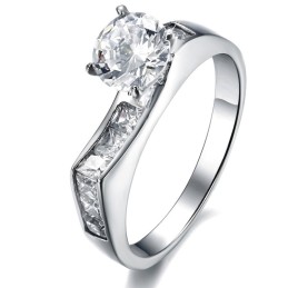 Stabiler Qualitäts-Titanring Für Damen Mit Strass
