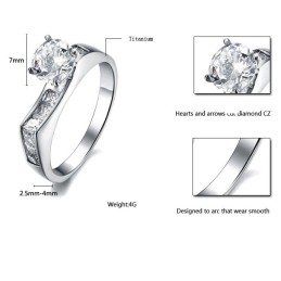 Stabiler Qualitäts-Titanring Für Damen Mit Strass