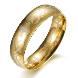 Hochwertiger Goldener Titanring Für Männer