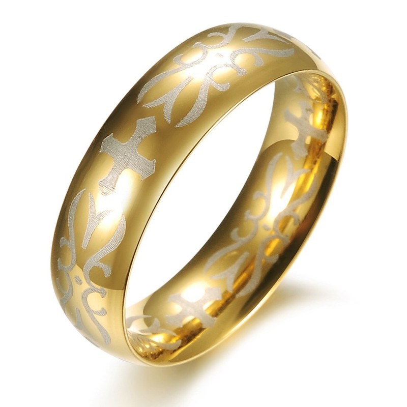 Hochwertiger Goldener Titanring Für Männer Hochwertiger Goldener Titanring Für Männer
