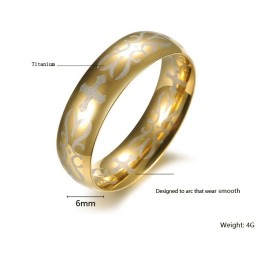 Hochwertiger Goldener Titanring Für Männer