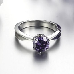 Weltweit Gut Verkaufter Damen-Titanring Mit Lila Diamant