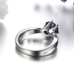 Weltweit Gut Verkaufter Damen-Titanring Mit Lila Diamant