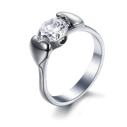 Stabiler Qualitäts-Titanring Für Damen Mit Strass