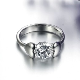 Stabiler Qualitäts-Titanring Für Damen Mit Strass