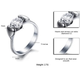 Stabiler Qualitäts-Titanring Für Damen Mit Strass
