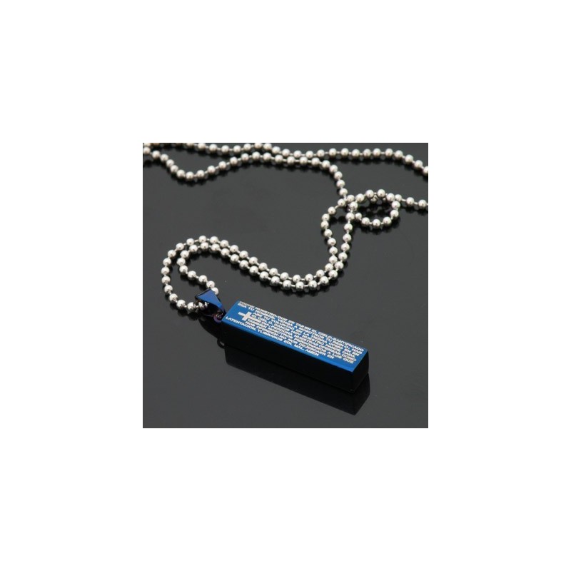 Mode Quader Blau Herren Titan Halskette Anhänger Mode Quader Blau Herren Titan Halskette Anhänger