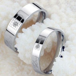 Hochwertiger Titanring Für Verliebte Mit Strass