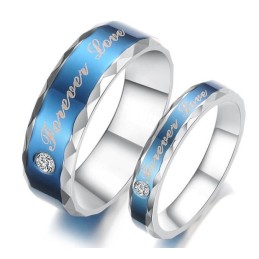Langlebiger Blauer Titanring Für Liebhaber