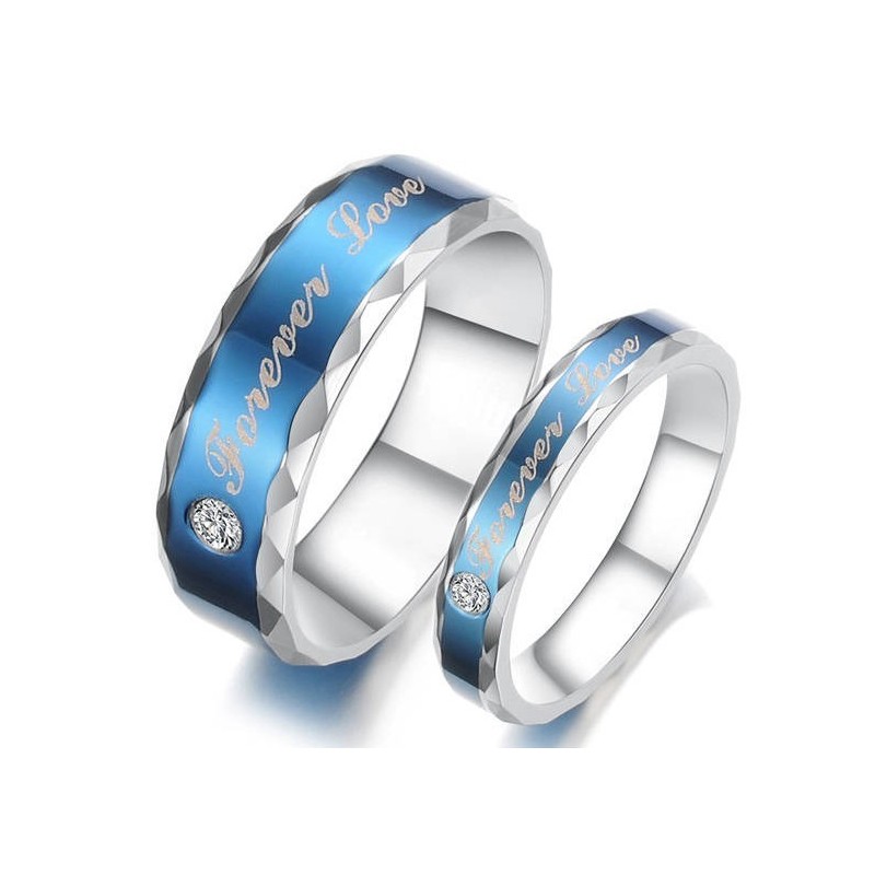 Langlebiger Blauer Titanring Für Liebhaber