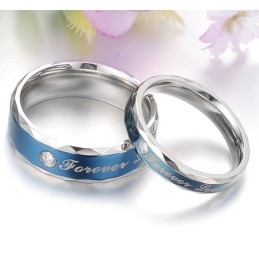 Langlebiger Blauer Titanring Für Liebhaber