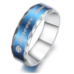 Langlebiger Blauer Titanring Für Liebhaber