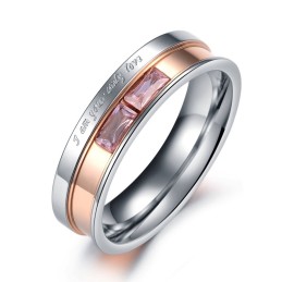 Hochwertiger Titanring Für Verliebte Mit Strass