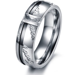 Hochwertiger Titanring Für Verliebte Mit Strass