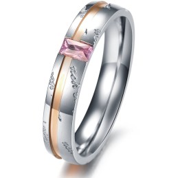 Hochwertiger Titanring Für Verliebte Mit Strass