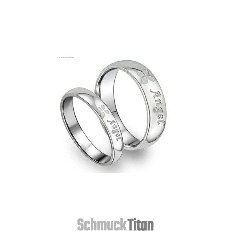Hochwertiger Titanring In Kleeblattform Für Verliebte