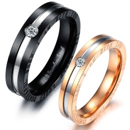 Zuverlässiger Qualitäts-Titanring Für Verliebte Mit Strass