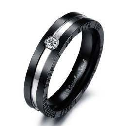 Zuverlässiger Qualitäts-Titanring Für Verliebte Mit Strass