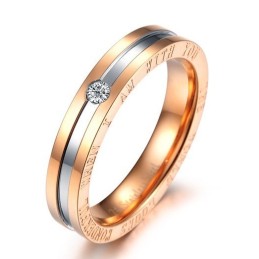 Zuverlässiger Qualitäts-Titanring Für Verliebte Mit Strass