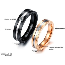 Zuverlässiger Qualitäts-Titanring Für Verliebte Mit Strass