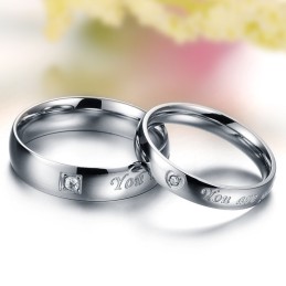 Qualität Und Quantität Gesicherter Titanring Für Liebhaber Mit Strass