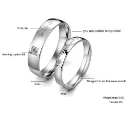 Qualität Und Quantität Gesicherter Titanring Für Liebhaber Mit Strass
