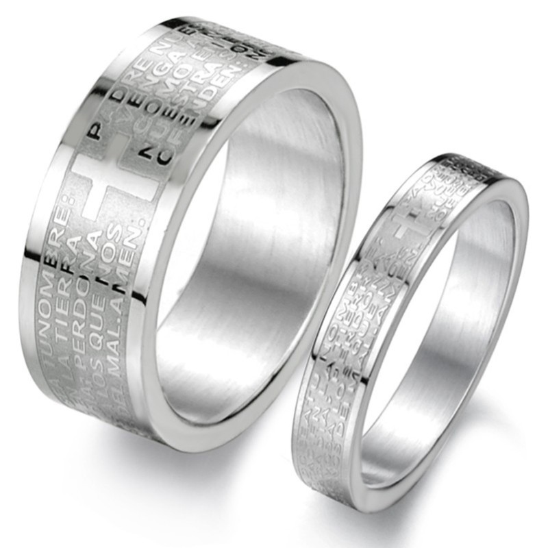 Titanring Mit Englischer Bibel Von Ausgezeichneter Qualität Für Liebhaber Titanring Mit Englischer Bibel Von Ausgezeichneter Qualität Für Liebhaber