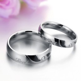 Hochwertiger Schwarzer Titanring Für Verliebte Mit Diamant