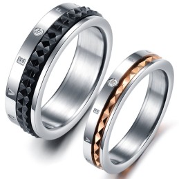 Hervorragende Qualität Endless Love Titanring Für Liebhaber Mit Strass