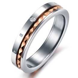Hervorragende Qualität Endless Love Titanring Für Liebhaber Mit Strass
