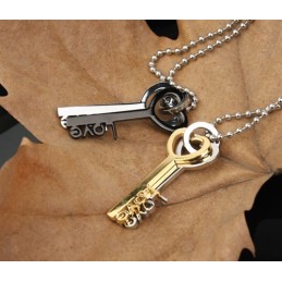 Love Key Sweetheart Lovers Titan Halskette Anhänger