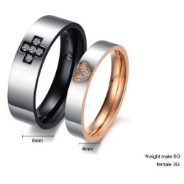 Hochwertiger Kreuz-Titanring Für Verliebte