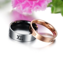 Zuverlässiger Titanring Mit Römischen Ziffern Für Verliebte